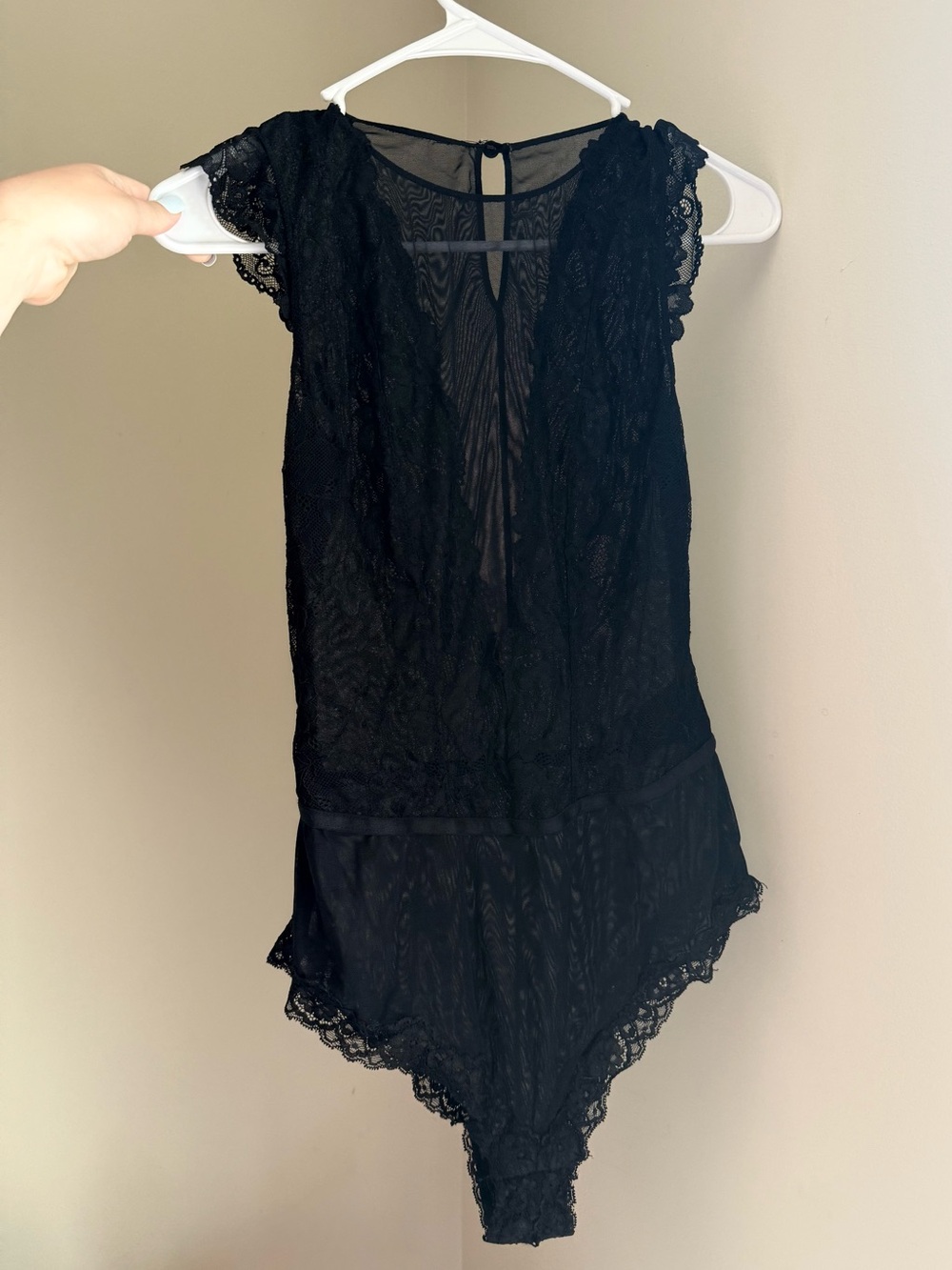 H&M Black Lace Sheer Bodysuit